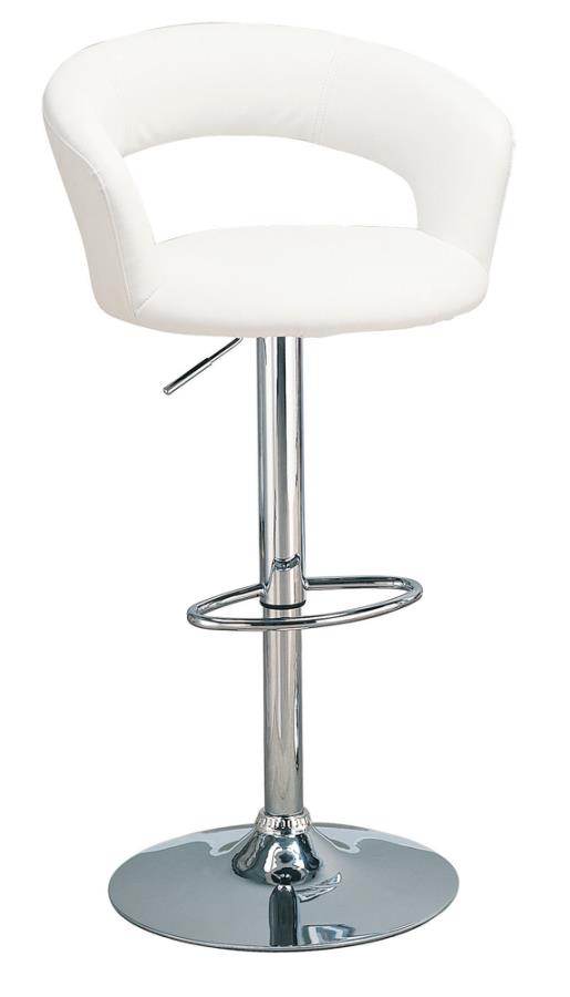 29" Adjustable Height Bar Stool White and Chrome_0