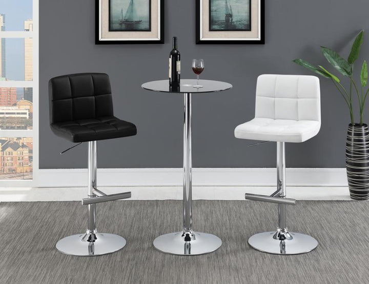 Adjustable Height Bar Stools Chrome and White (Set of 2)_1