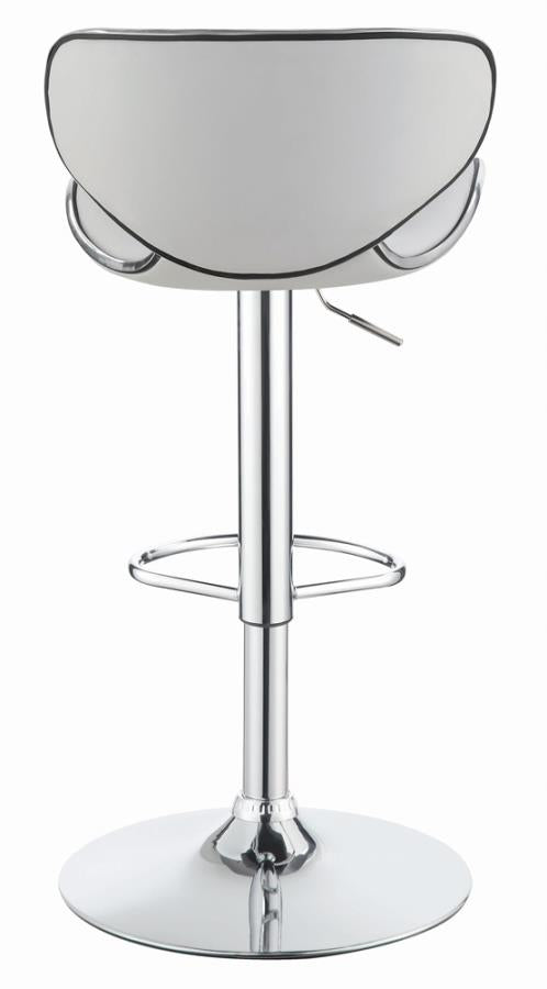 Upholstered Adjustable Height Bar Stools White and Chrome (Set of 2)_4