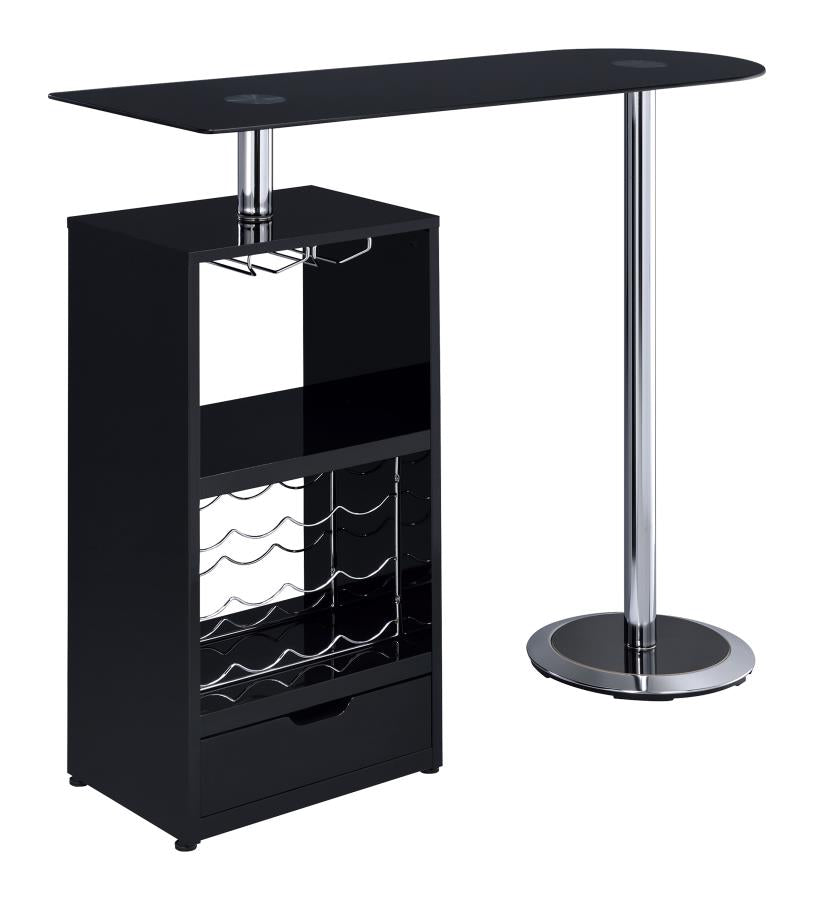 1-drawer Bar Table Glossy Black_1