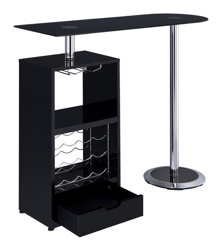 1-drawer Bar Table Glossy Black_2