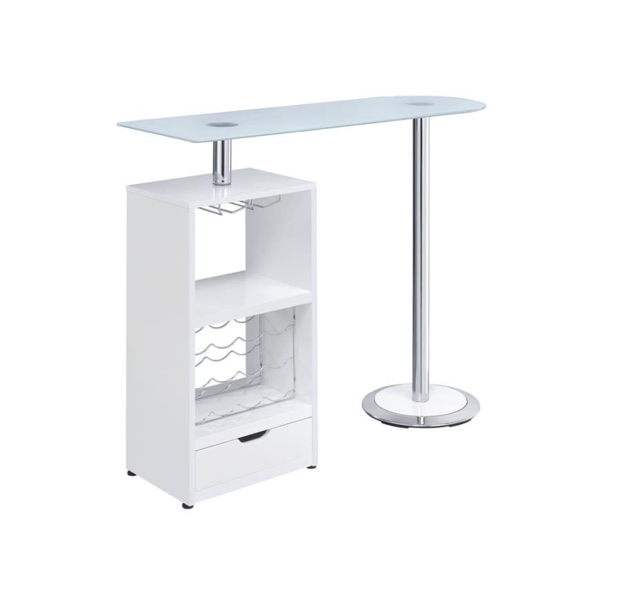 1-drawer Bar Table Glossy White_1