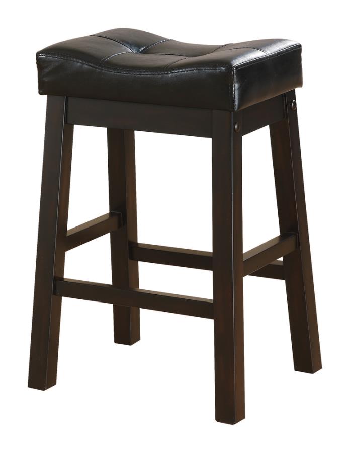 Upholstered Counter Height Stools Black and Cappuccino (Set of 2)_1