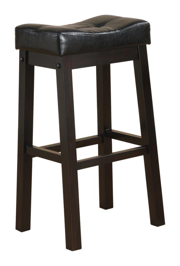 Upholstered Bar Stools Black and Cappuccino (Set of 2)_1