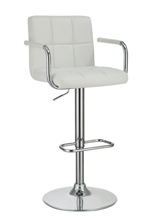 Adjustable Height Bar Stool White and Chrome_0