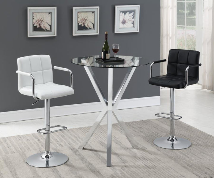Adjustable Height Bar Stool White and Chrome_1
