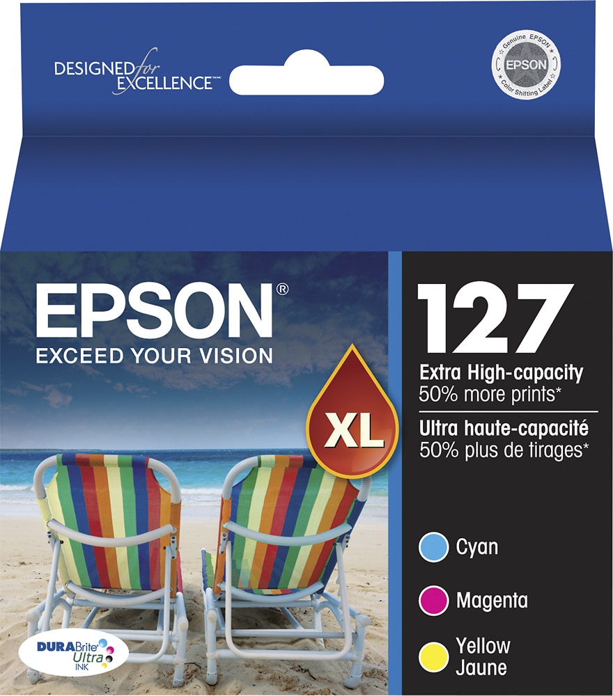 Epson - 127 XL 3-Pack High-Yield Ink Cartridges - Cyan/Magenta/Yellow_1