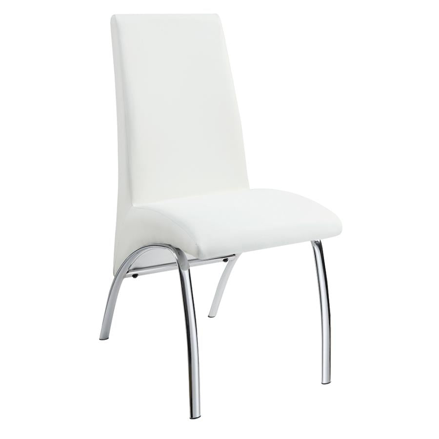 Beckham Upholstered Side Chairs White and Chrome (Set of 2)_0