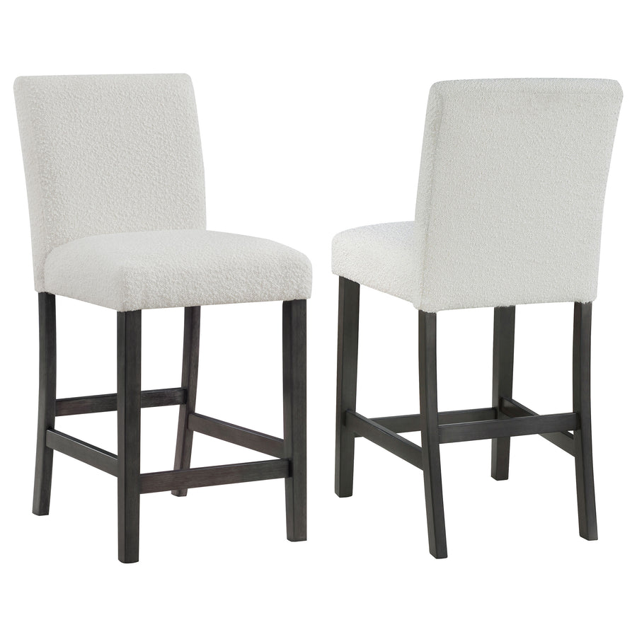 Alba Boucle Upholstered Counter Height Dining Chair White and Charcoal Grey (Set of 2)_0
