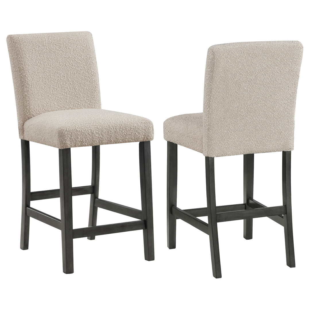 Alba Boucle Upholstered Counter Height Dining Chair Beige and Charcoal Grey (Set of 2)_0