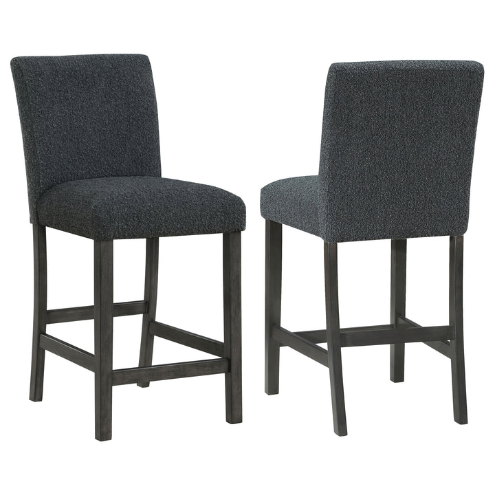 Alba Boucle Upholstered Counter Height Dining Chair Black and Charcoal Grey (Set of 2)_0
