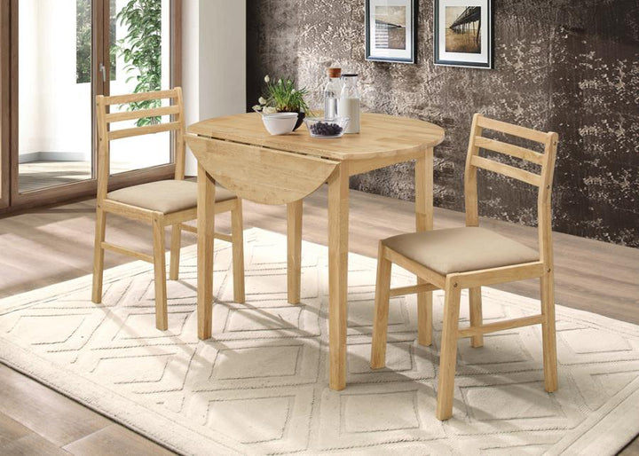 3-piece Dining Set with Drop Leaf Natural and Tan_4