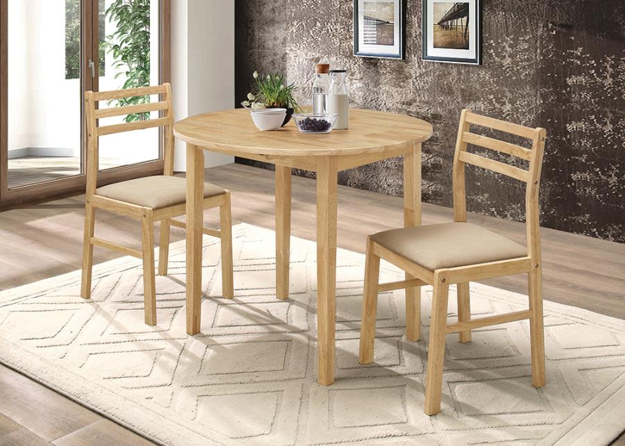 3-piece Dining Set with Drop Leaf Natural and Tan_11