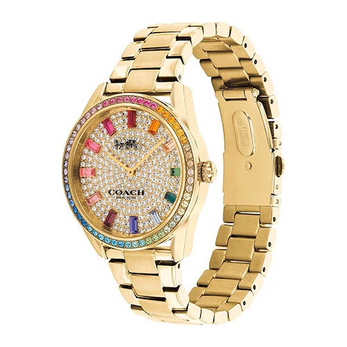 Ladies Preston Rainbow Crystal & Gold Stainless Steel Watch Crystal Dial_0