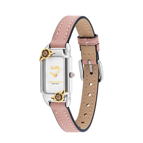 Ladies Cadie Pink Leather Strap Watch White Dial_0