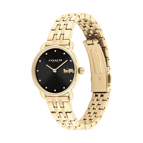 Ladies' Elliot Gold-Tone Stainless Steel Watch, Black Dial_0