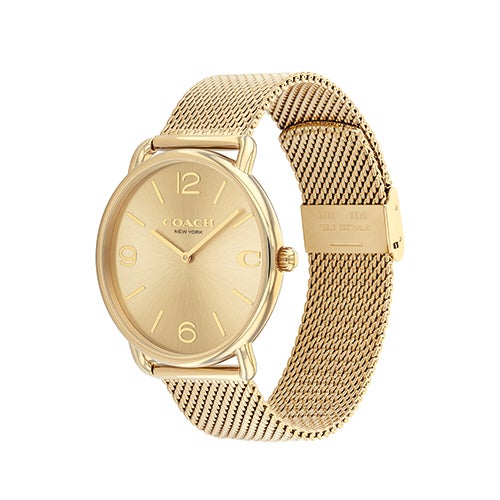 Men's Elliot Gold-Tone Stainless Steel Mesh Watch, Gold Dial_0