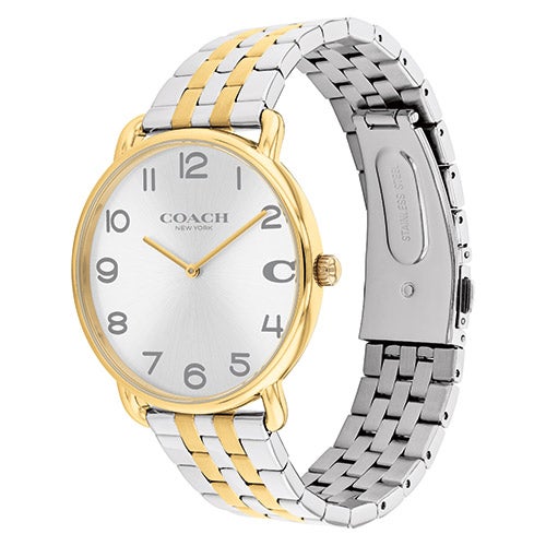 Mens' Elliot Two-Tone Stainless Steel Watch, Silver Dial_0