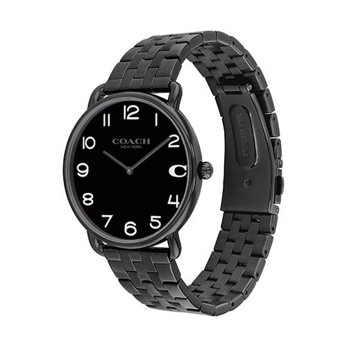 Mens' Elliot Black Stainless Steel Watch, Black Dial_0