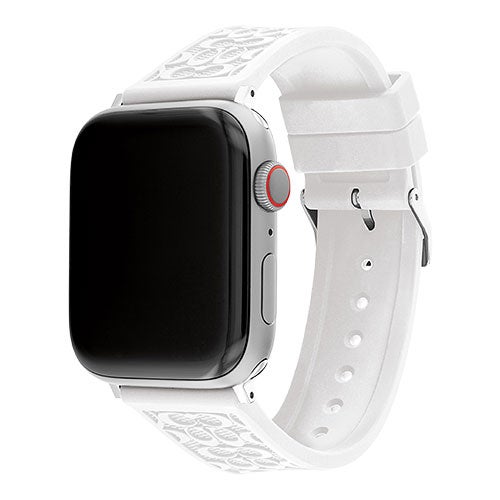 White Rubber Apple Watch Strap w/ "C" Logos 42mm & 44mm_0