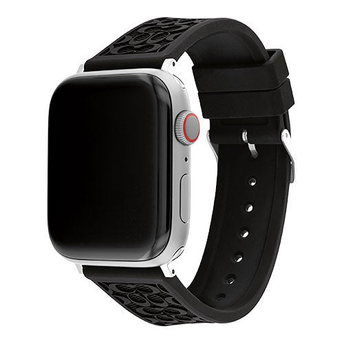 Black Rubber Apple Watch Strap w/ "C" Logos 42mm & 44mm_0