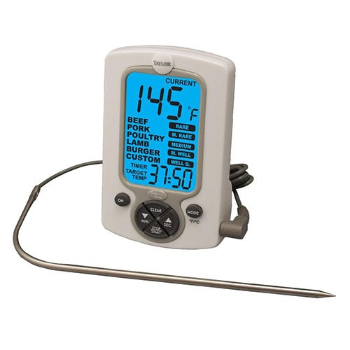 Pro Digital Cooking Thermometer w/ Timer White_0