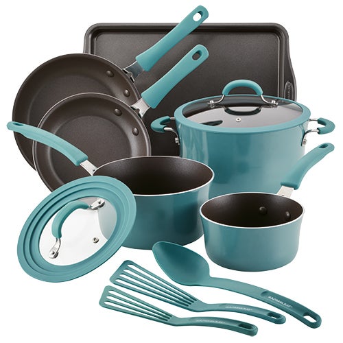 Cook + Create 11pc Nonstick Cookware Set Agave Blue_0