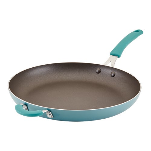 Cook + Create 14" Nonstick Fry Pan w/ Helper Handle Agave Blue_0