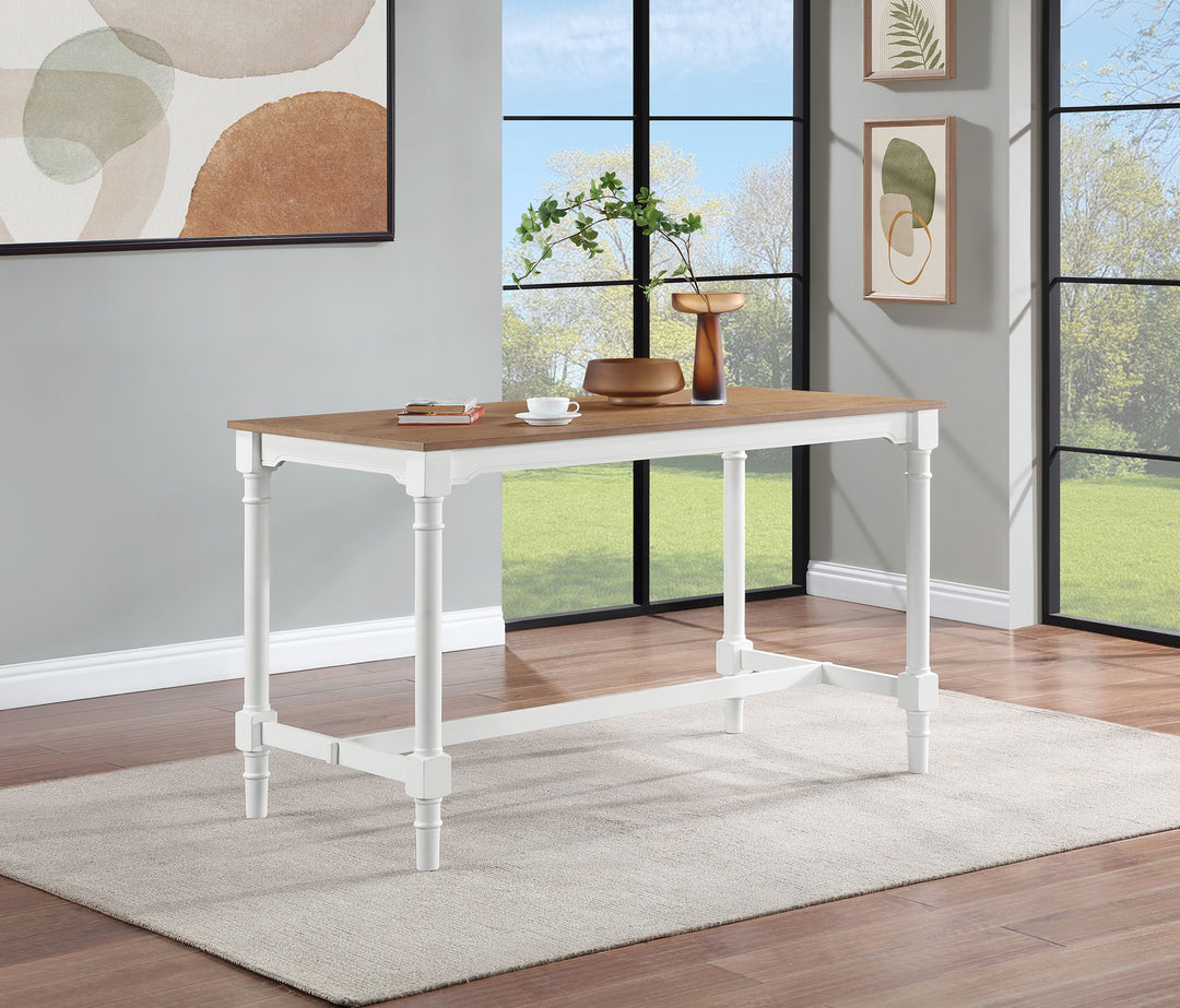 Martina 5-piece Rectangular Counter Height Dining Set with Stools Brown and White_2