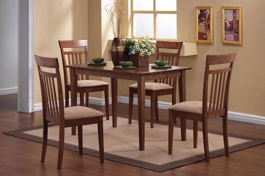 5-piece Dining Set Chestnut and Tan_1