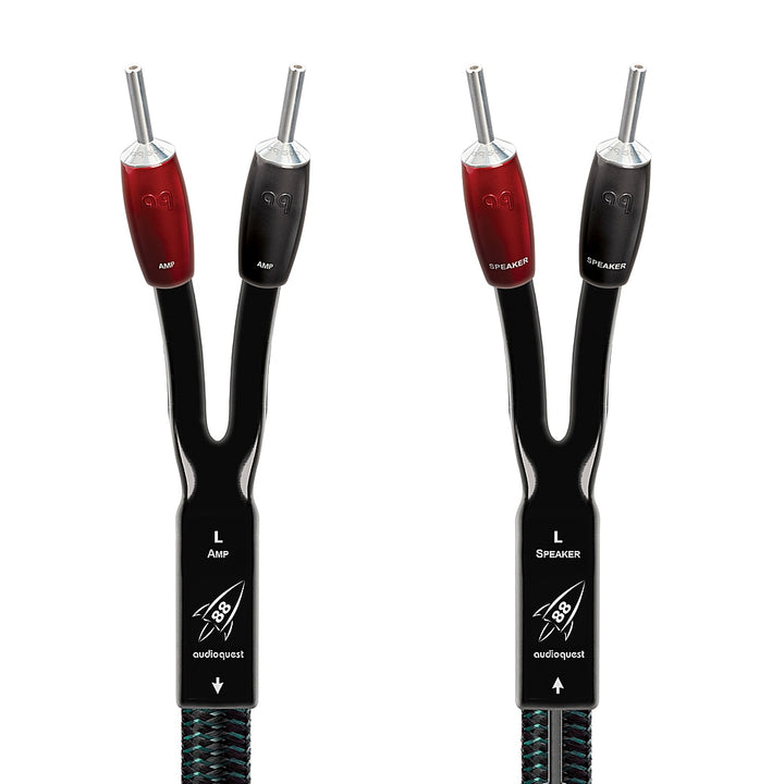 AudioQuest - Rocket 88 12' Pair Full-Range Speaker Cable, Silver Banana Connectors - Green/Black_1