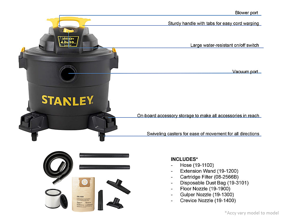 Stanley - SL18191P 10 Gallon wet/dry vacuum - black_1
