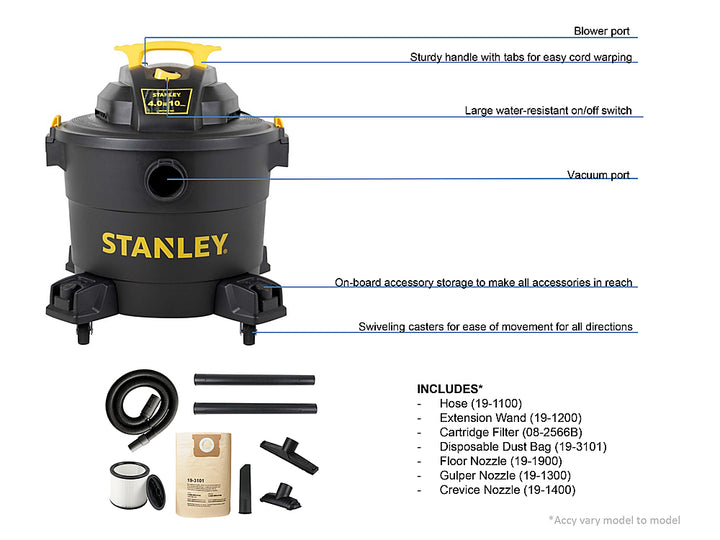 Stanley - SL18191P 10 Gallon wet/dry vacuum - black_1
