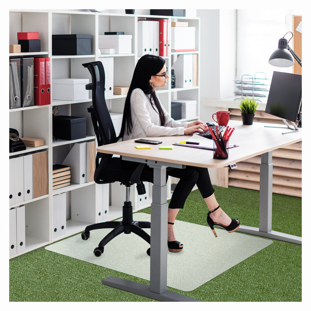 Floortex Polypropylene Chair Mat 29" x 46" for Carpets - Translucent_4