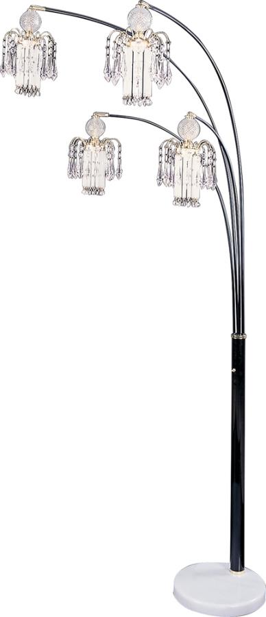 Floor Lamp with 4 Staggered Shades Black_1