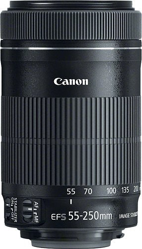 Canon - EF-S 55-250mm f/4-5.6 IS STM Telephoto Zoom Lens for Select Cameras - Black_0