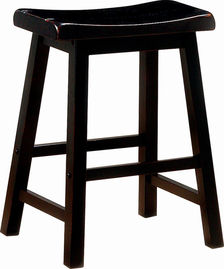 Wooden Counter Height Stools Black (Set of 2)_0