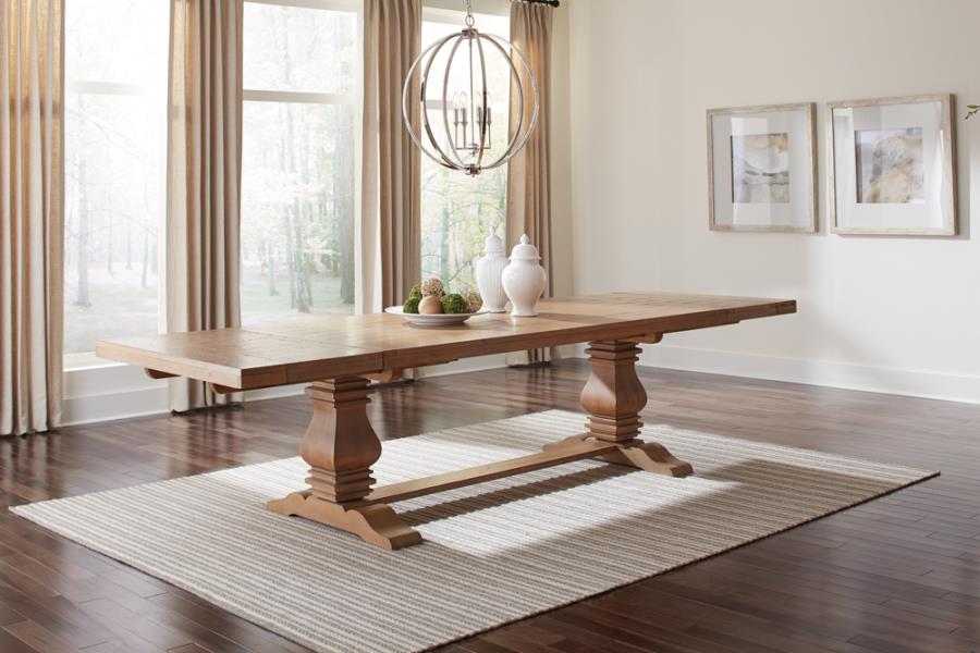 Florence Double Pedestal Dining Table Rustic Smoke_0