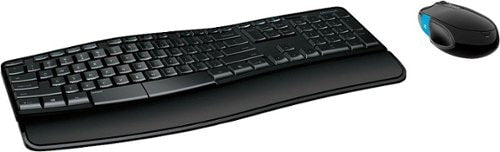 Microsoft - Ergonomic Full-size Wireless Sculpt Comfort Desktop USB Keyboard and Mouse Bundle - Black_0