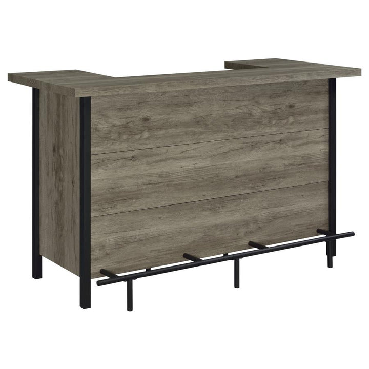 Bar Unit with Footrest Grey Driftwood and Black_3