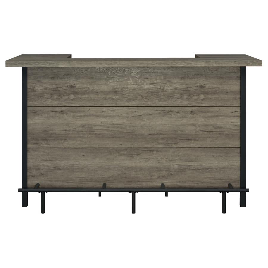 Bar Unit with Footrest Grey Driftwood and Black_4