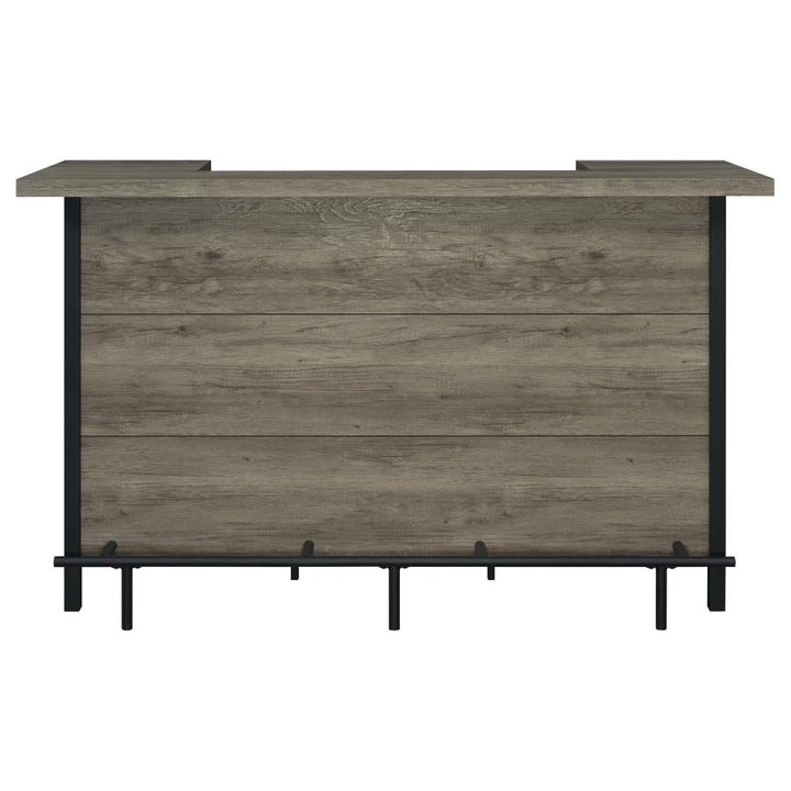 Bar Unit with Footrest Grey Driftwood and Black_4