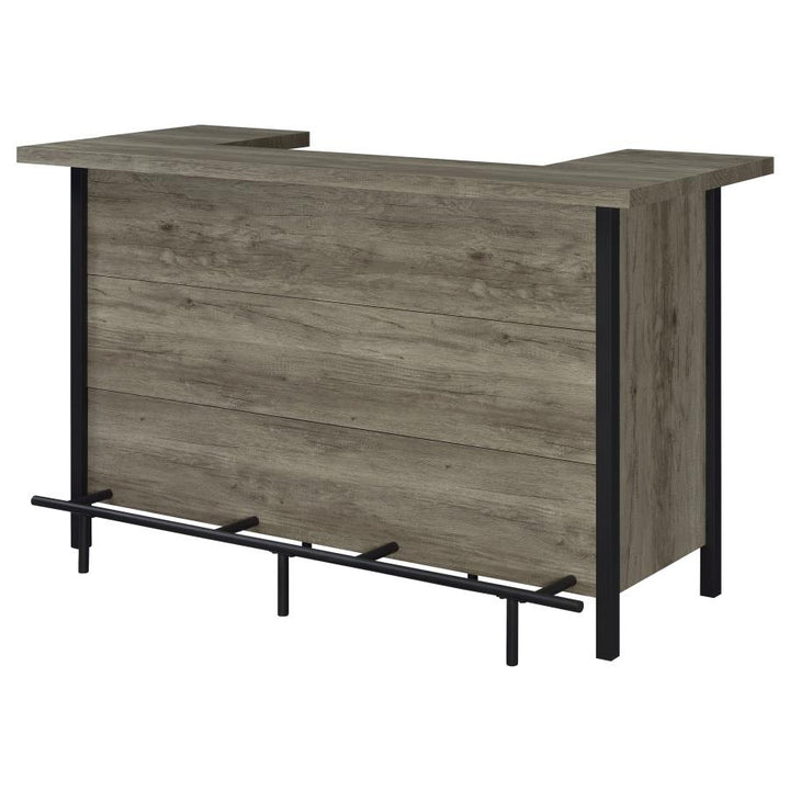 Bar Unit with Footrest Grey Driftwood and Black_5