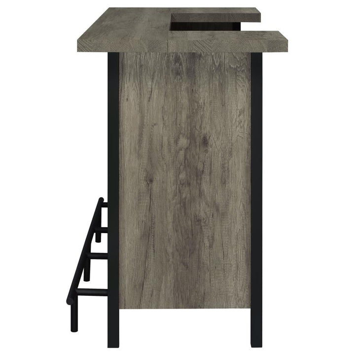 Bar Unit with Footrest Grey Driftwood and Black_6