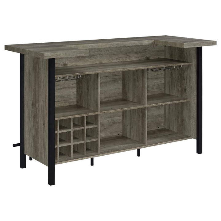 Bar Unit with Footrest Grey Driftwood and Black_7