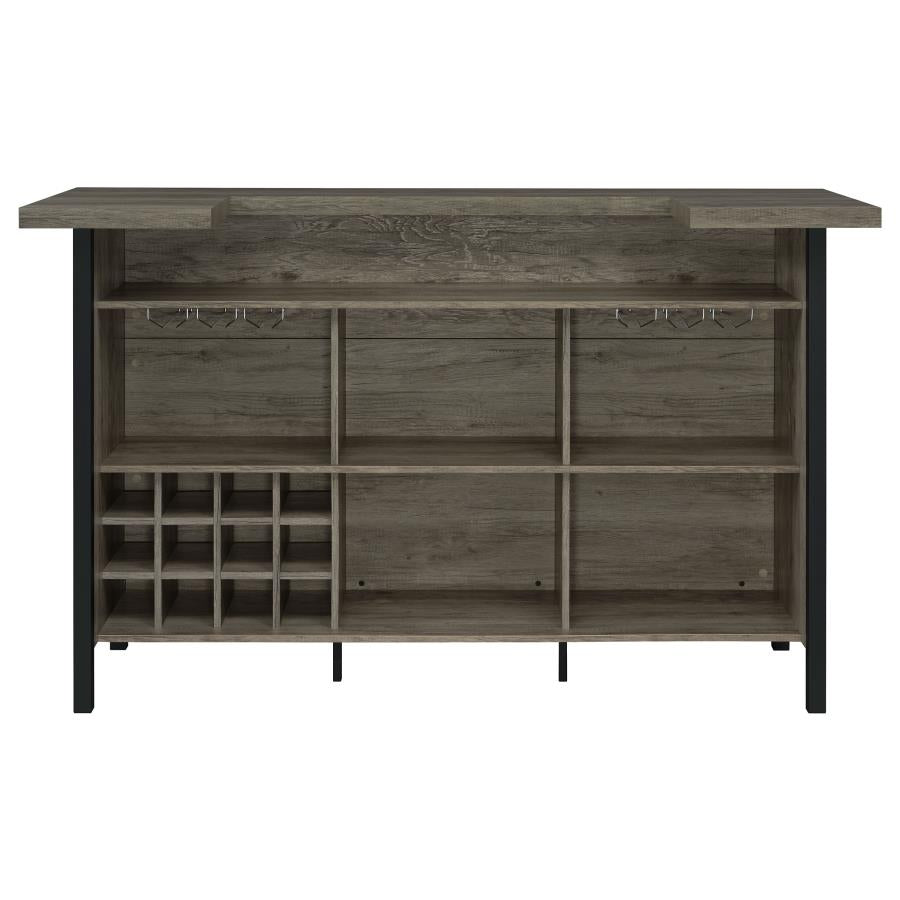 Bar Unit with Footrest Grey Driftwood and Black_8