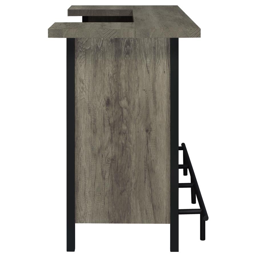 Bar Unit with Footrest Grey Driftwood and Black_9