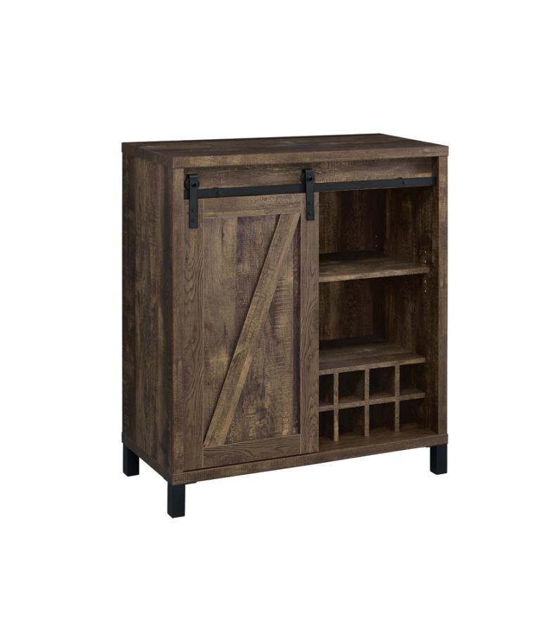 Bar Cabinet with Sliding Door Rustic Oak_1