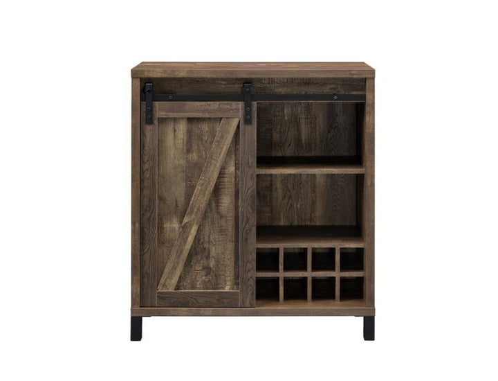 Bar Cabinet with Sliding Door Rustic Oak_2