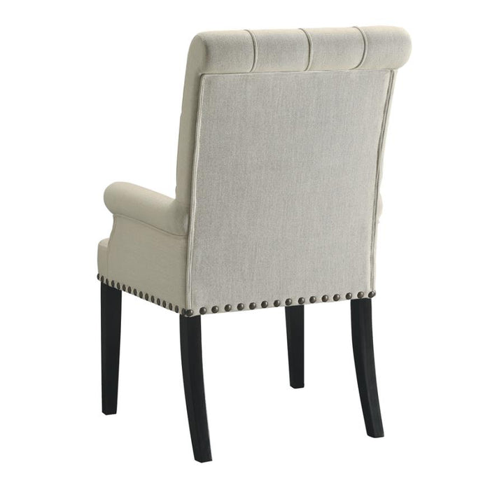 Tufted Back Upholstered Arm Chair Beige_3